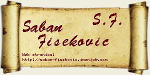 Šaban Fišeković vizit kartica